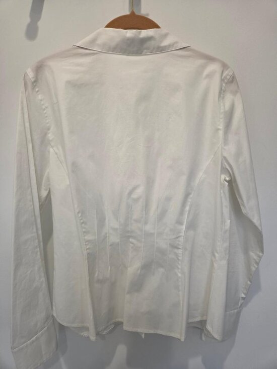 Calvin Klein New White Stretch Button Down Shirt with Back Detail Stitching 10P - Picture 3 of 6